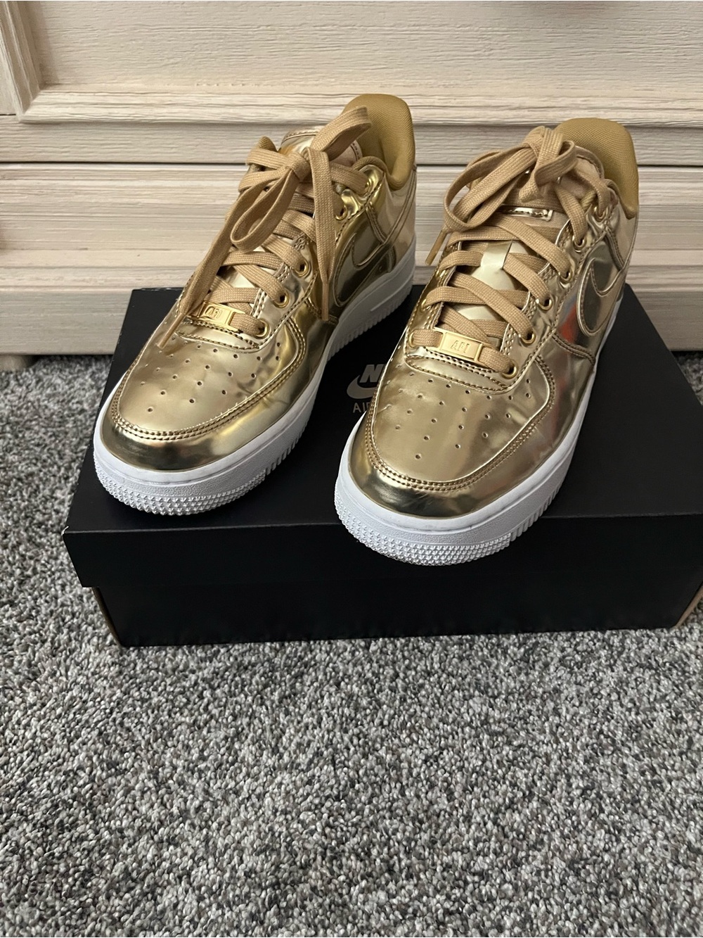 Nike Low-Top Metallic Gold Sneakers